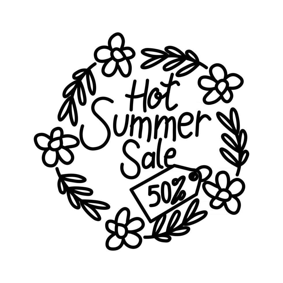 Hot Summer Sale Script Text Design Template vector