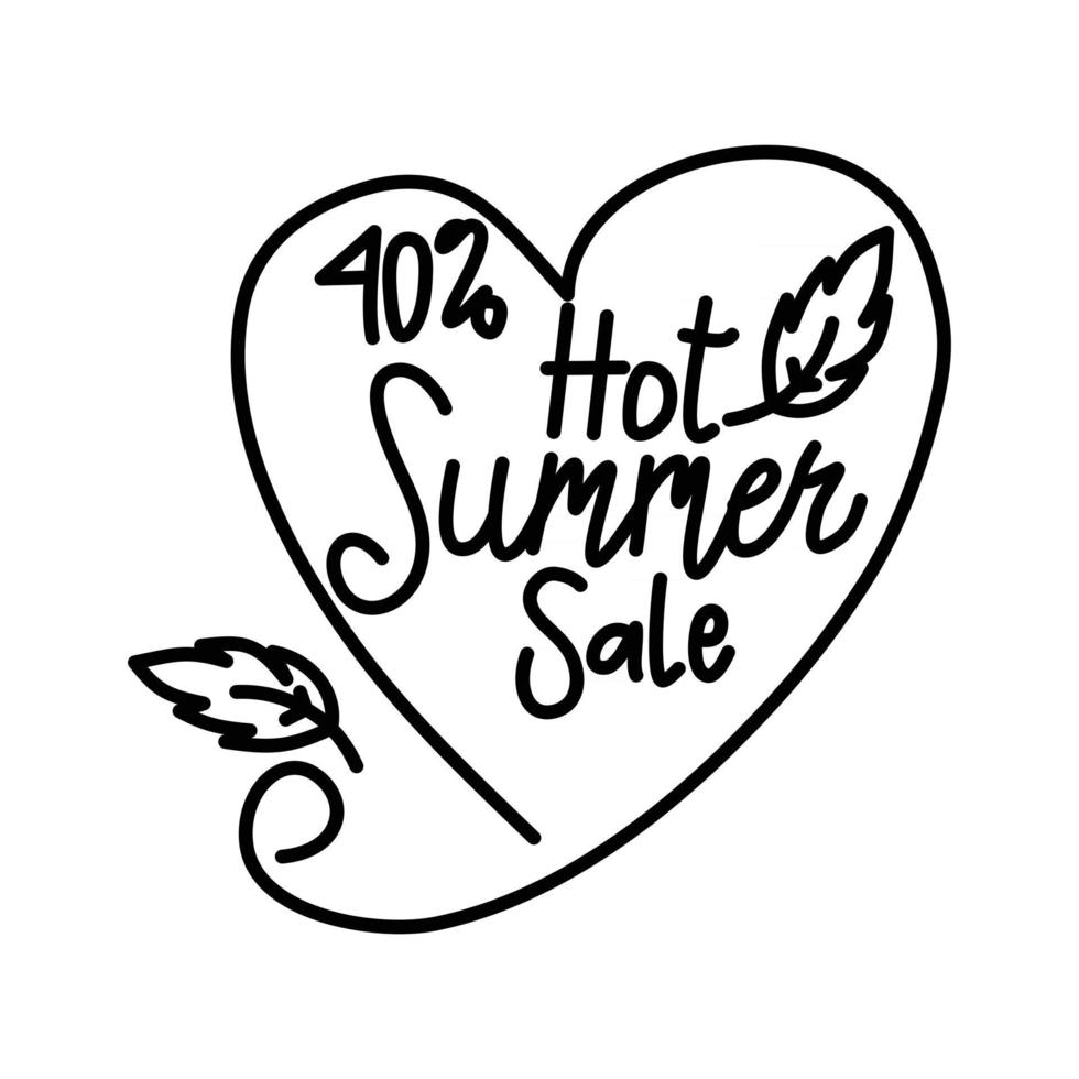 Hot Summer Sale Script Text Design Template vector