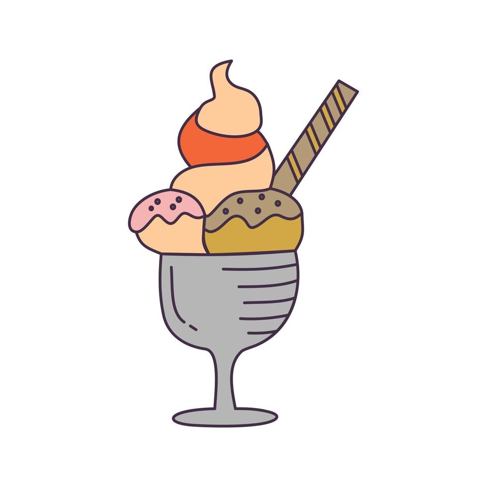 Ice Cream Design Flat Template Vector