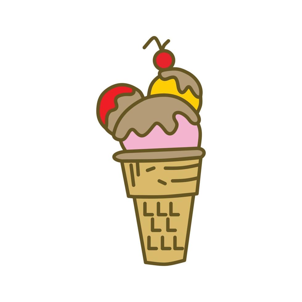 vector de plantilla plana de diseño de helado