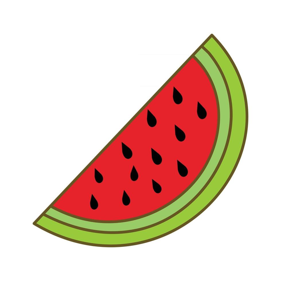 vector de plantilla de fruta de sandía plana