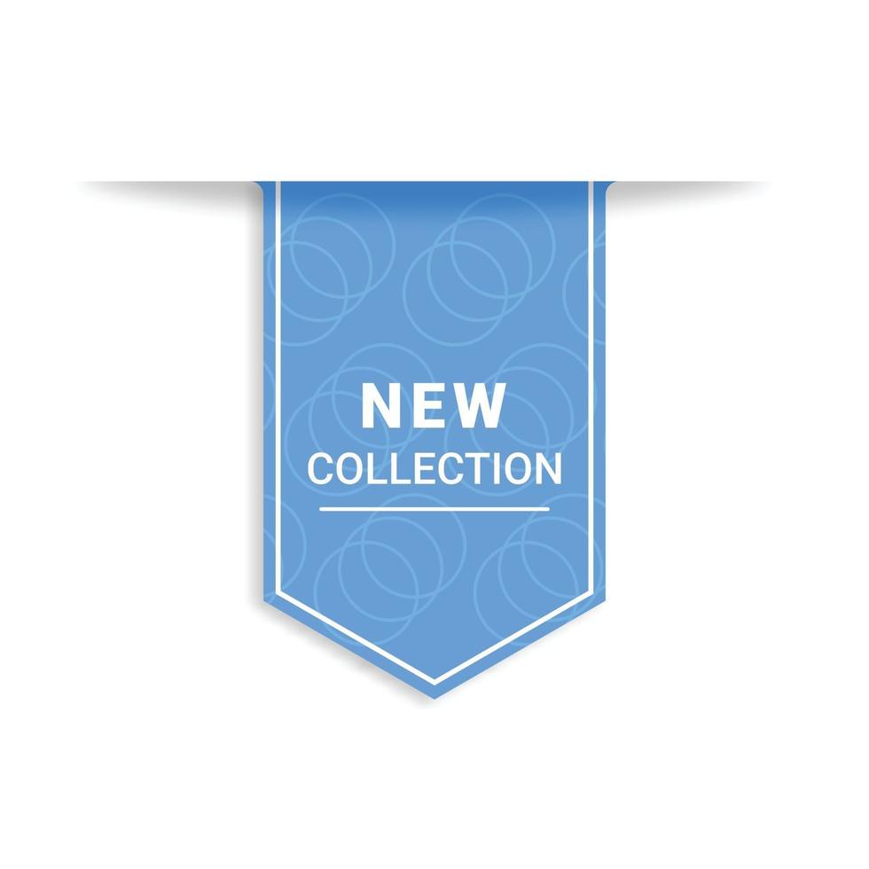 New collection tag label badge with shadow vector