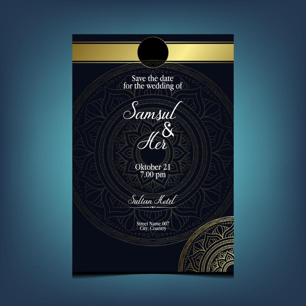 Fondo de patrón de mandala de lujo con vector pro arabesco dorado