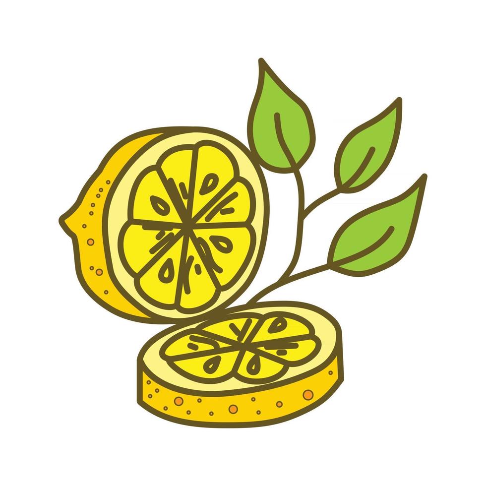 vector de plantilla de diseño de fruta de limón plano