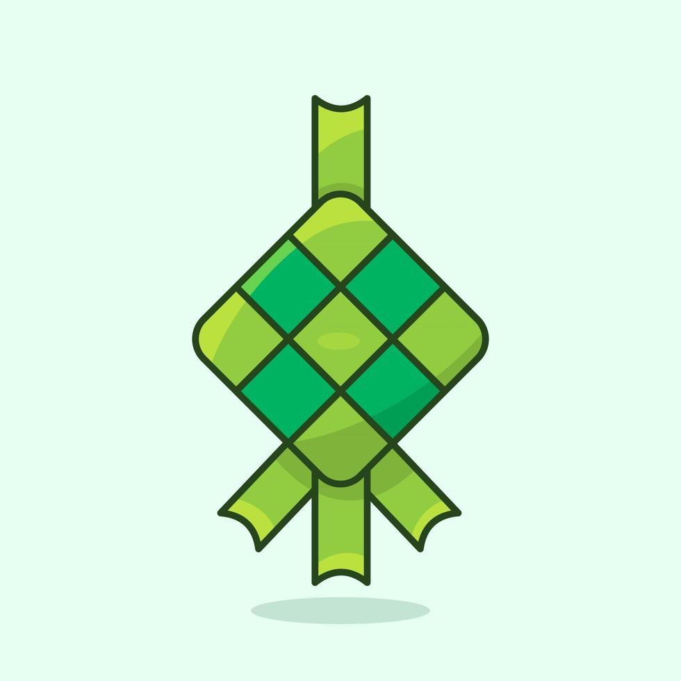 Ketupat Idul Fitri Illustration cute cartoon ketupat or rice dumpling vector