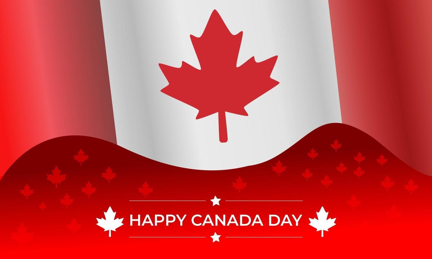 canada day background with maple leafs and canada flag vector