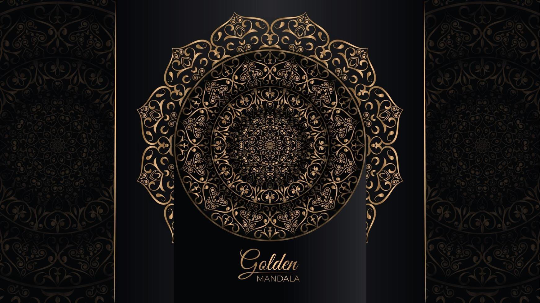 Abstract beautiful golden mandala design background for greeting card invitation and background many template vector
