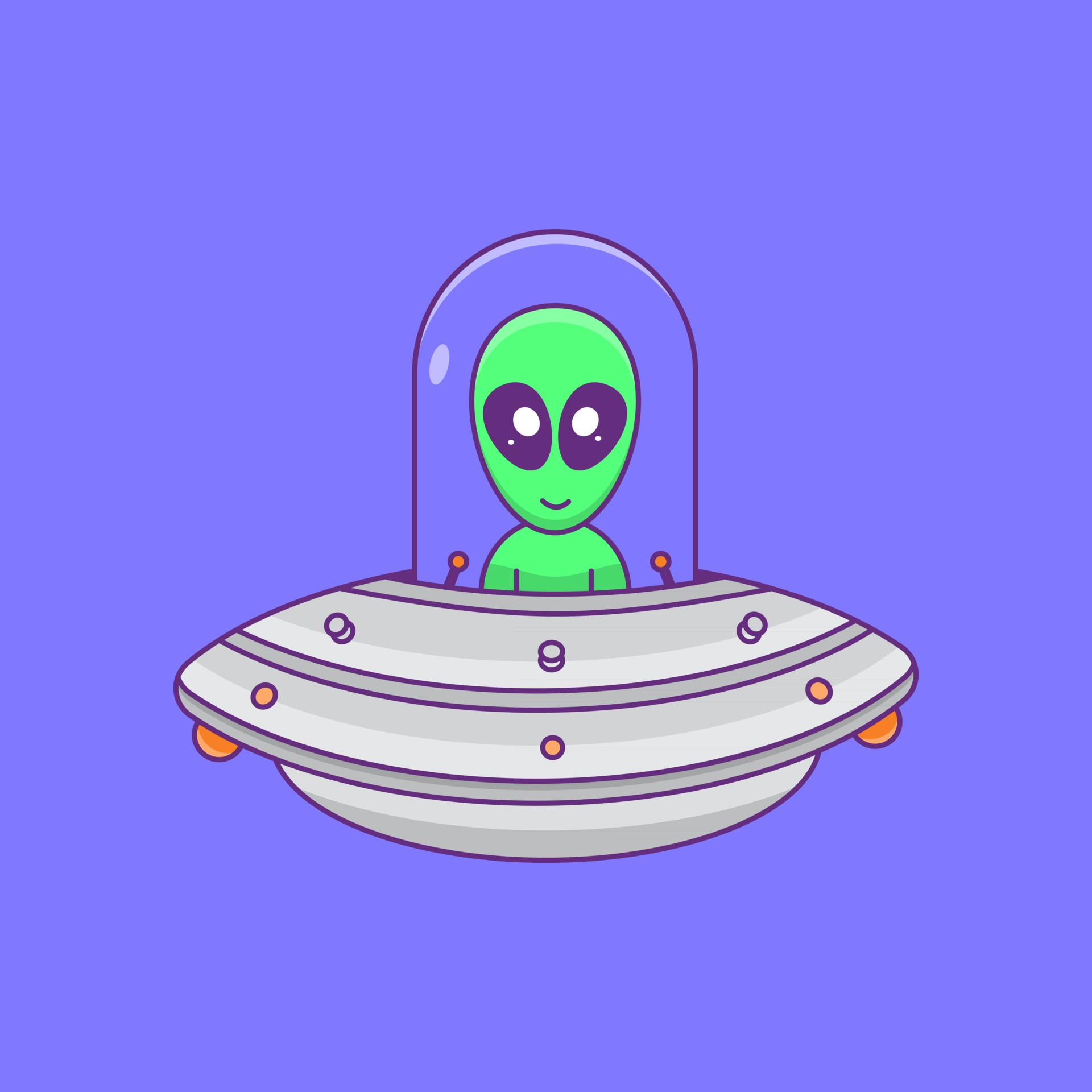 Aliens flying with ufo cute alien flying with spaceship cartoon Flat Design  Cartoon fun technology 2514297 Vector Art at Vecteezy