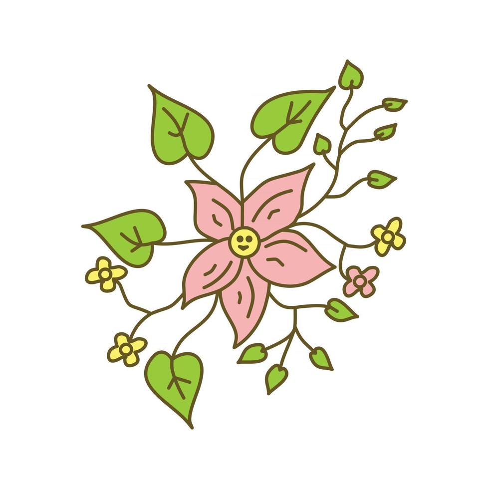 vector de plantilla de ilustración de diseño de hoja de flor