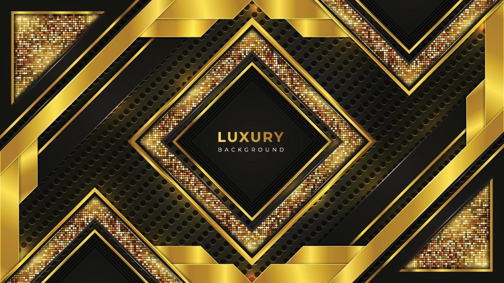 Golden luxury background template with golden pattern vector