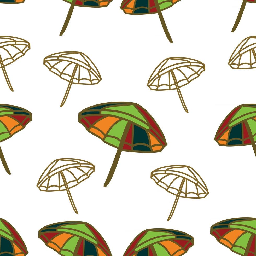 Umbrella Beach Pattern Seamless Design Template Vector