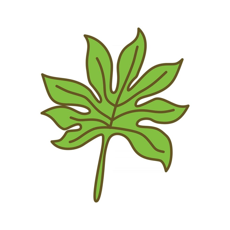 vector de plantilla de ilustración de diseño tropical de hoja