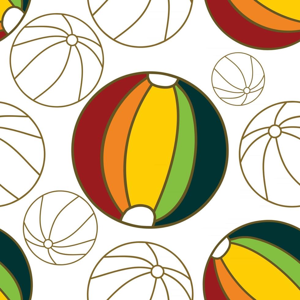 Ball Beach Pattern Seamless Design Template Vector 2514329 Vector Art