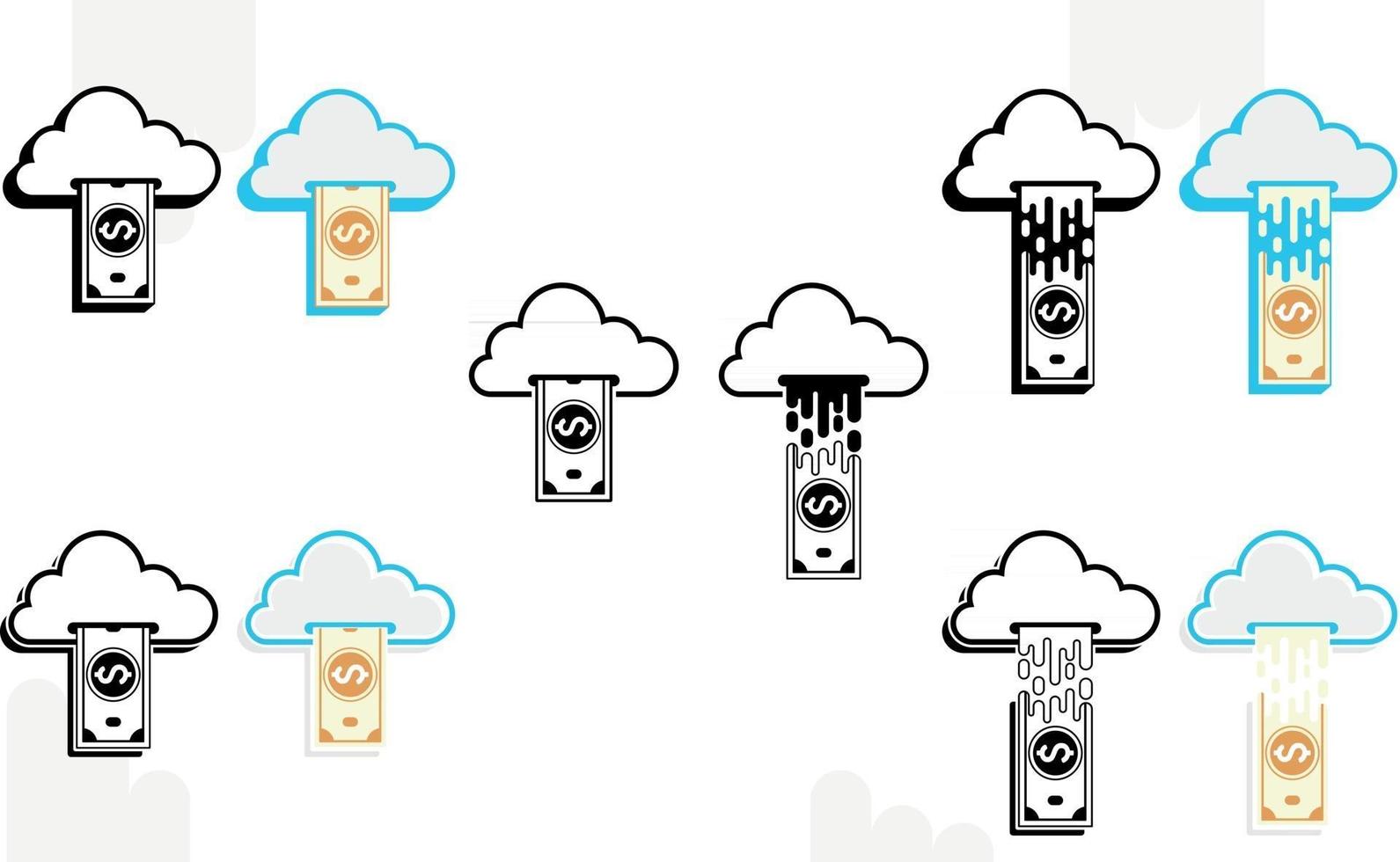 Money falling from cloud vector