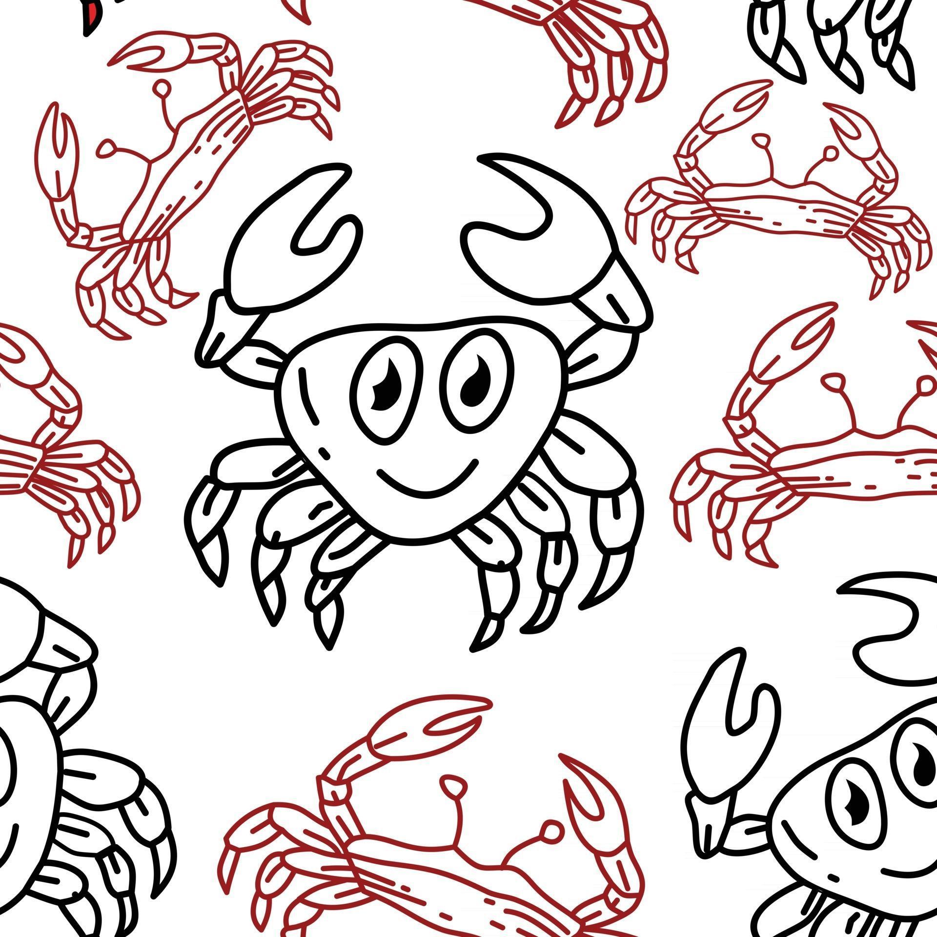 Crab Pattern Seamless Design Template Vector 2514354 Vector Art at Vecteezy