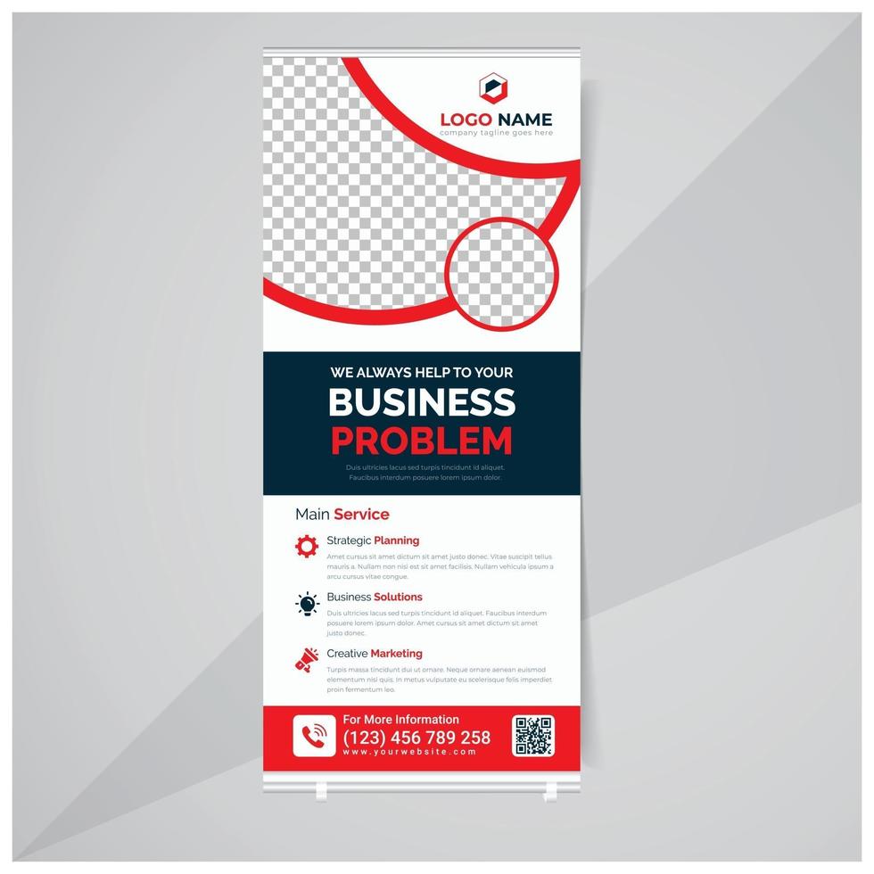 Business rollup and standee banner design template vector