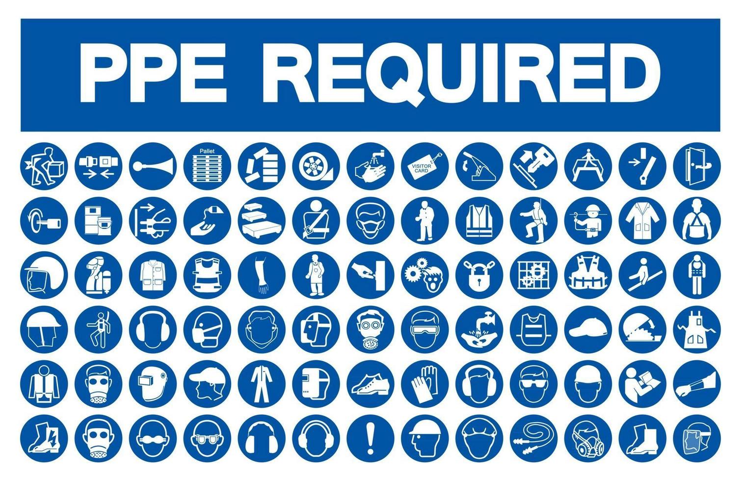 Required Personal Protective Equipment PPE Symbol Safety Icon vector