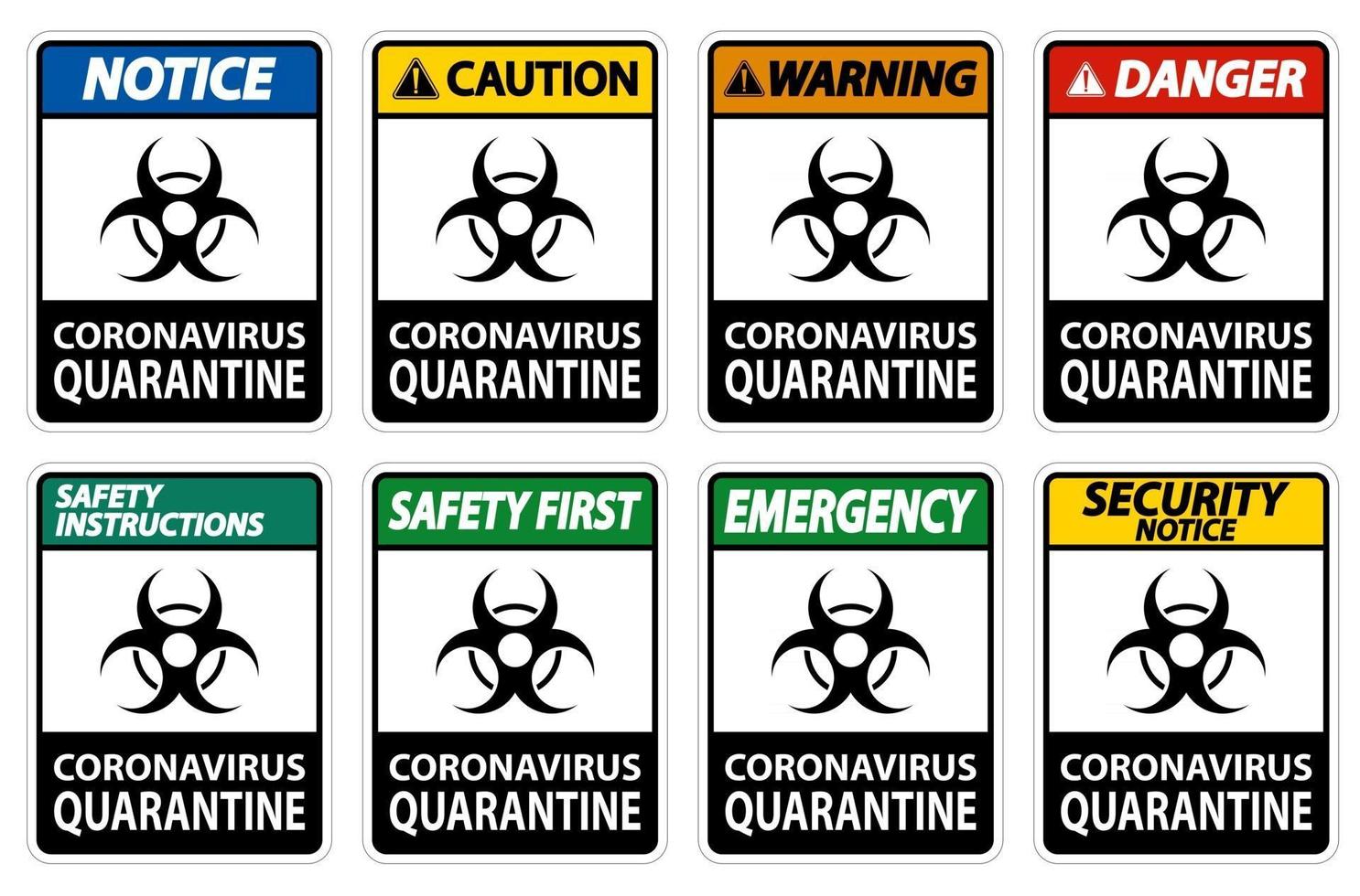 Coronavirus Quarantine Sign vector
