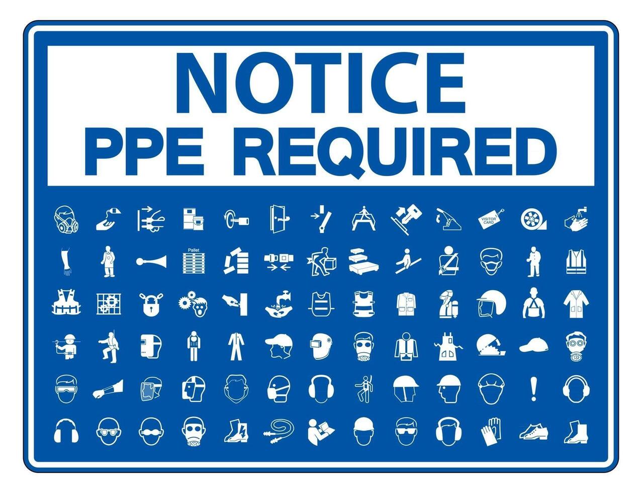 Required Personal Protective Equipment PPE Symbol Safety Icon vector