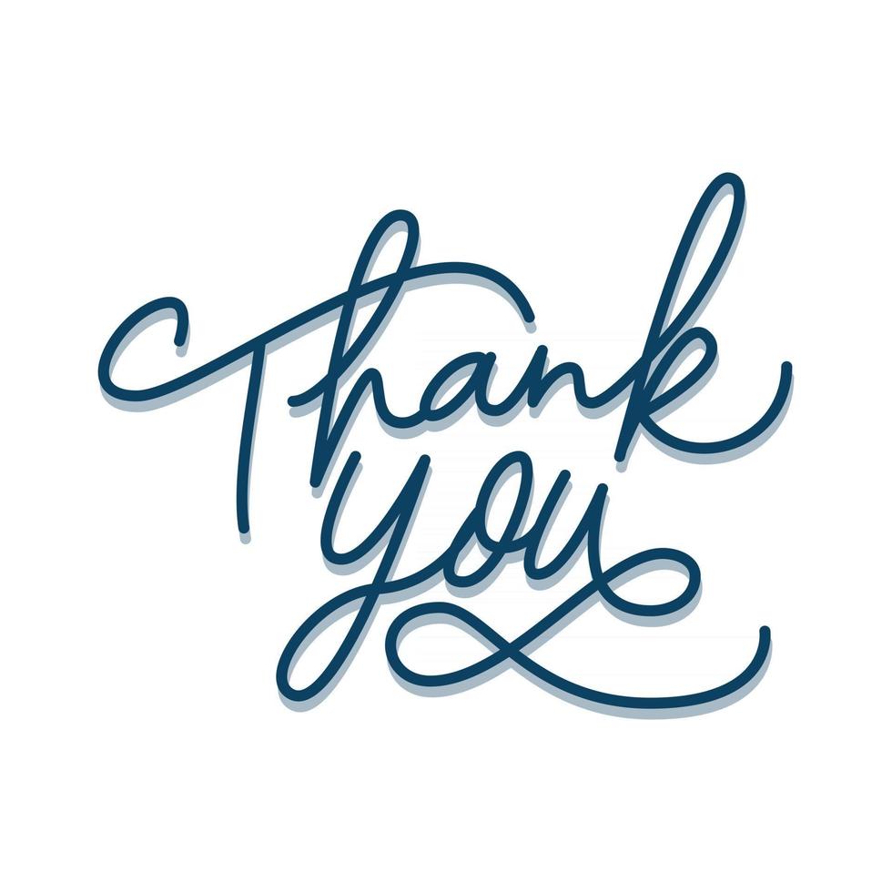 thank you on white background hand Monoline lettering vector