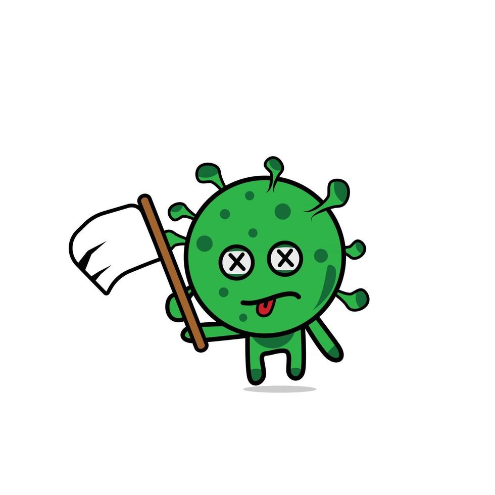 Virus KO Giving Up with White Flage vector