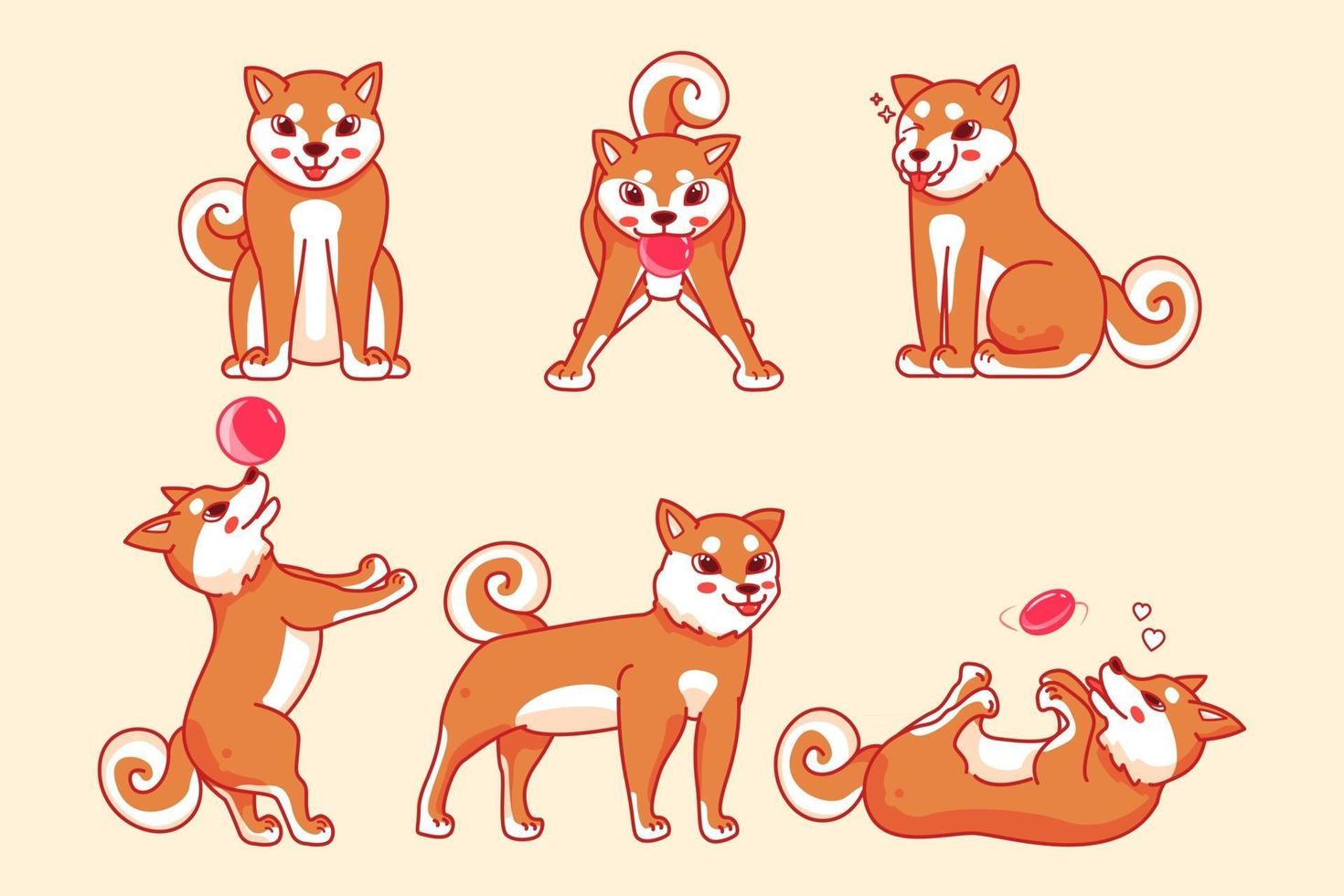 personaje de shiba inu vector