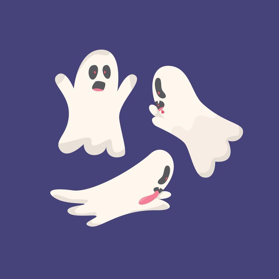 Ghost Hallowen Scary Face Expression vector