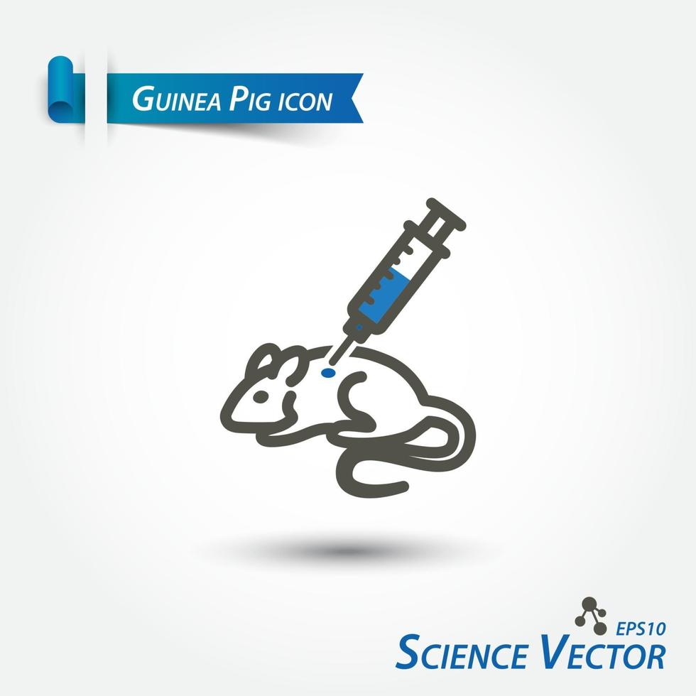 Guinea pig  Laboratory animals icon  Scientific vector