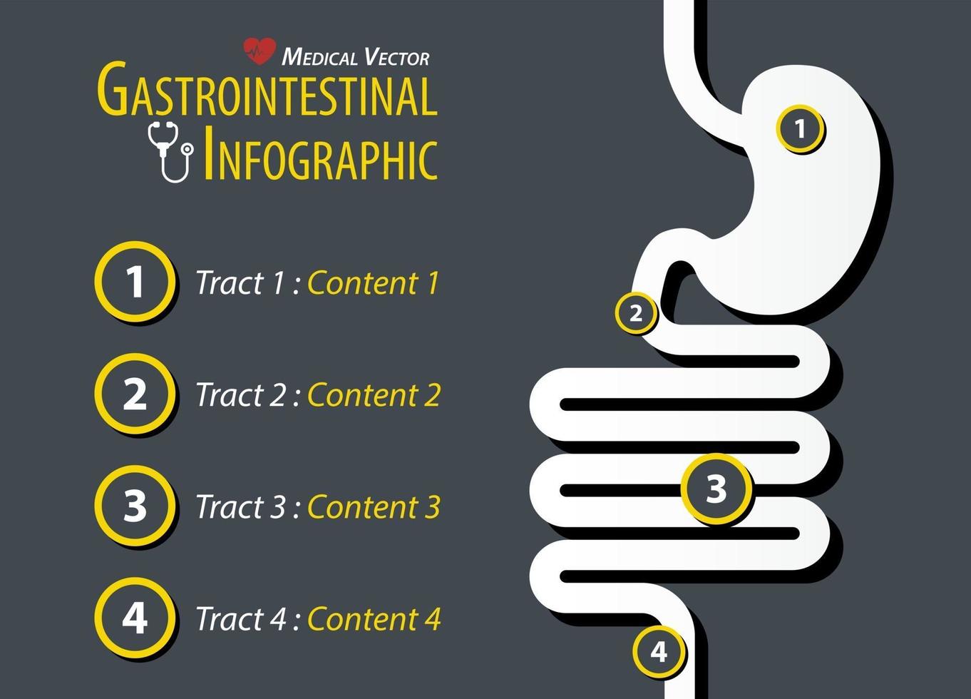 Gastrointestinal Infographic  Flat design vector