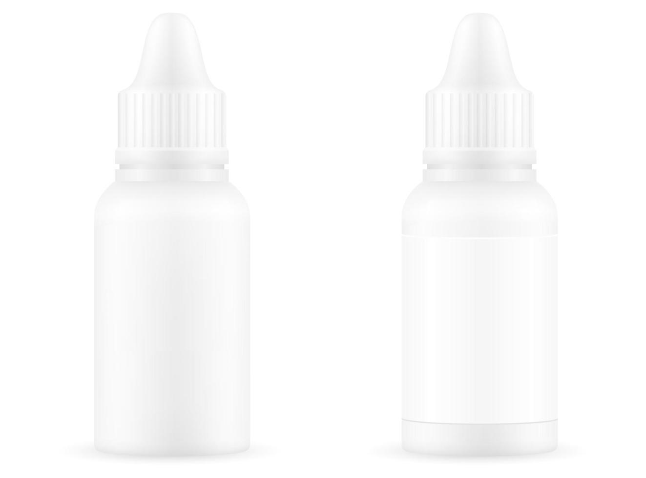 medical drops in a plastic bottle for the treatment of diseases empty template blank stock vector illustration isolated on white background