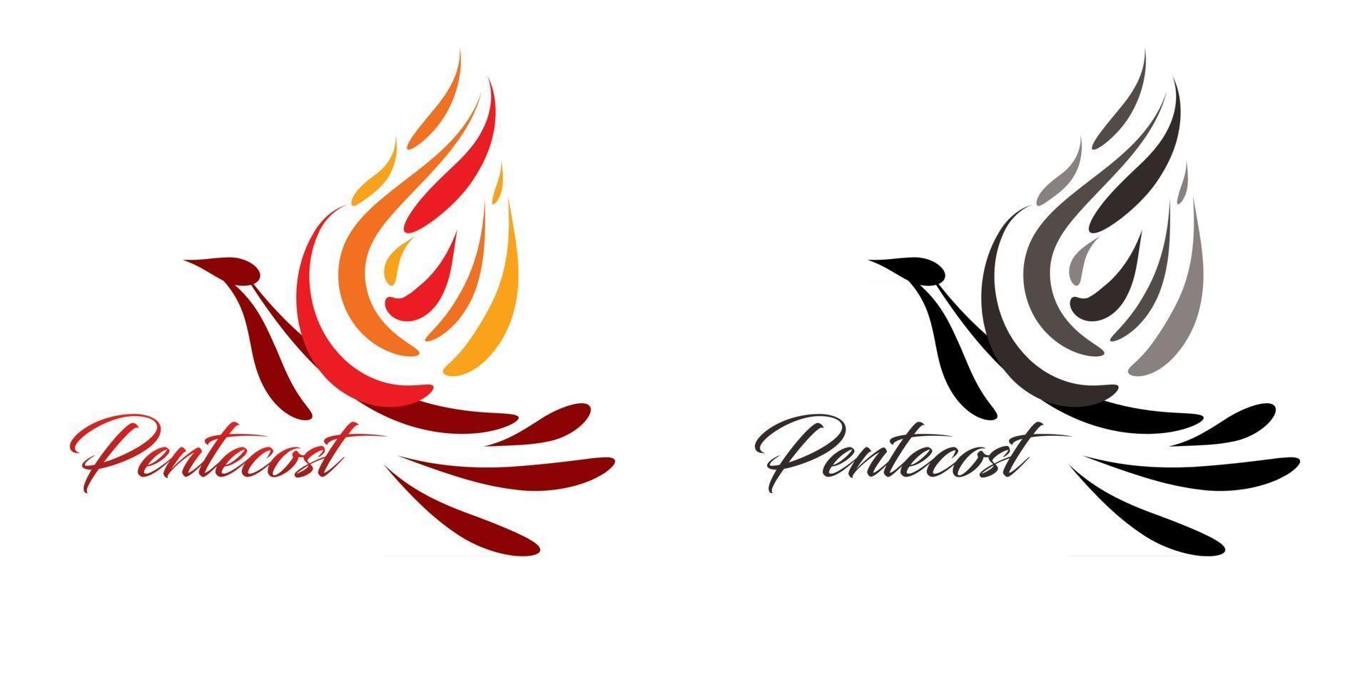 Pentecost Text with Holy Spirit Dove vector