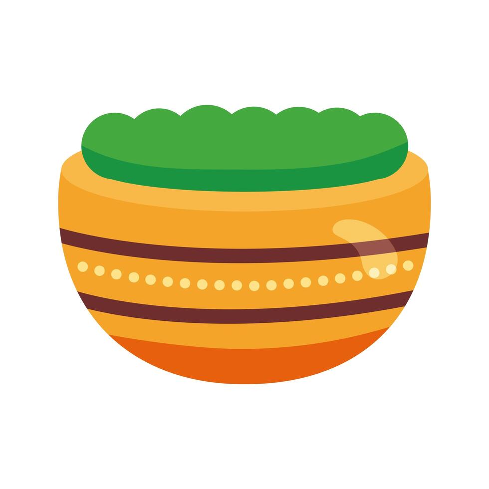 happy raksha bandhan celebration with ceramic jar and color powder flat style vector