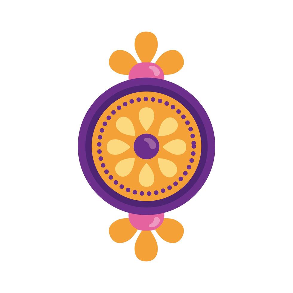 feliz celebración raksha bandhan con estilo plano de marco circular vector