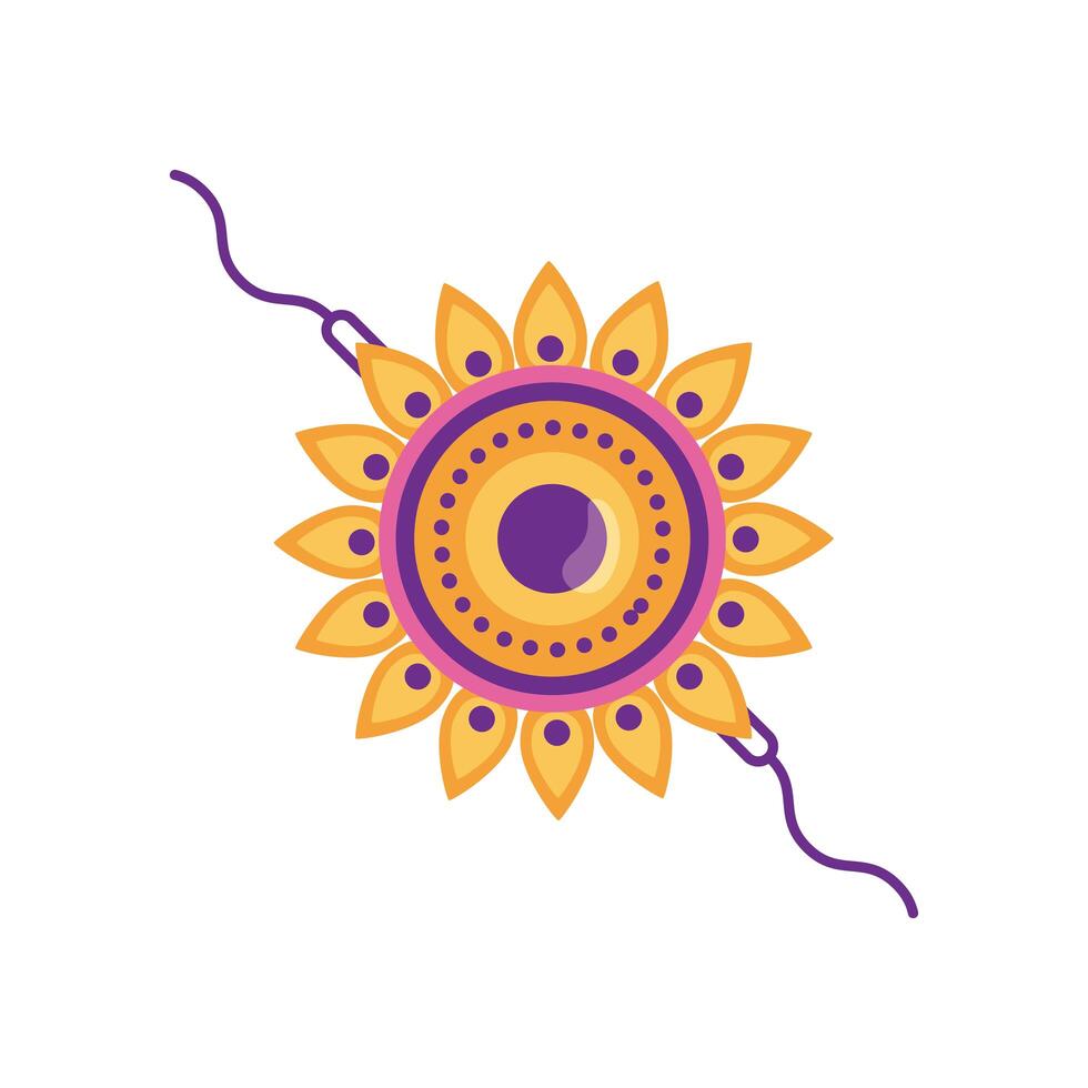 feliz celebración raksha bandhan con pulsera estilo plano vector