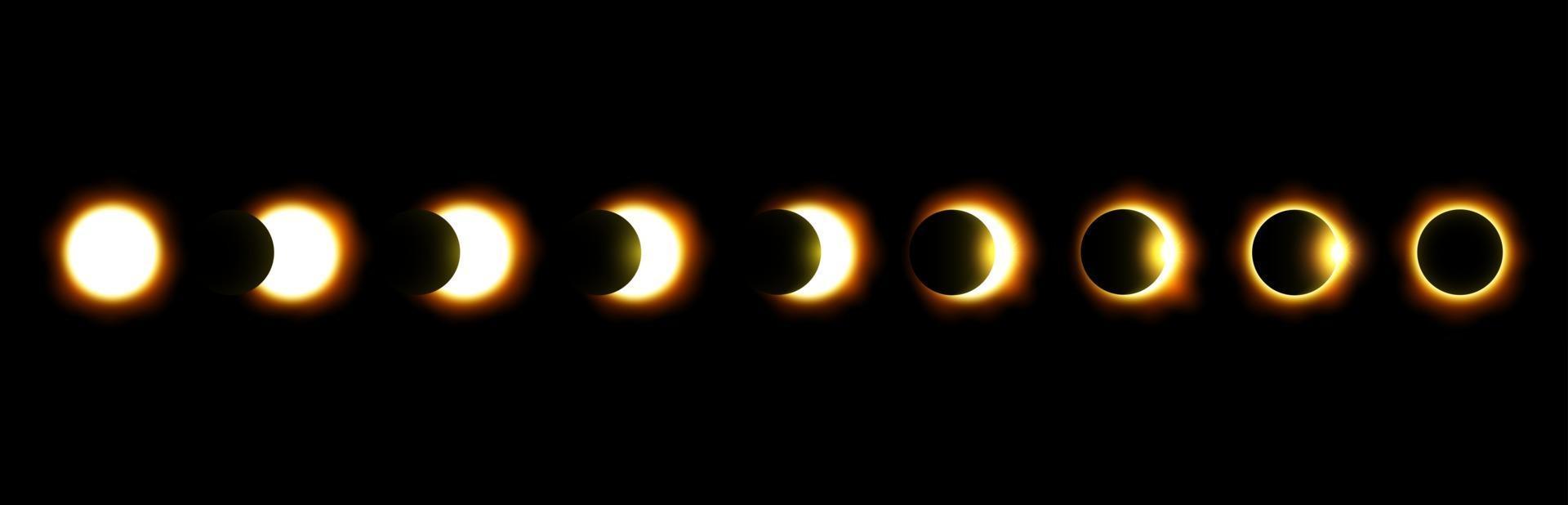 Different phases of solar and lunar eclipse Vector 2514658 Vector Art