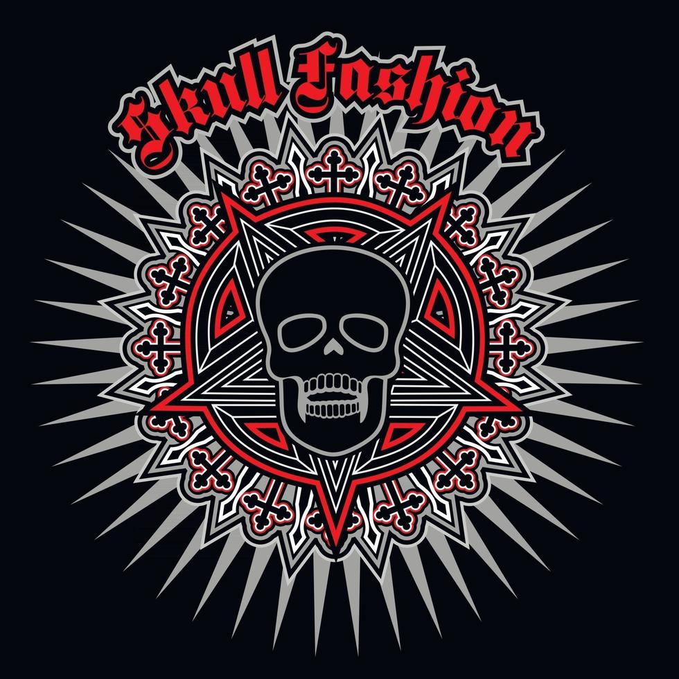 Gothic sign with skull grunge vintage design t shirts vector