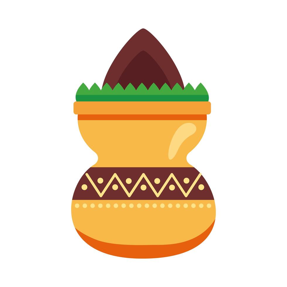 happy raksha bandhan celebration with ceramic jar flat style vector