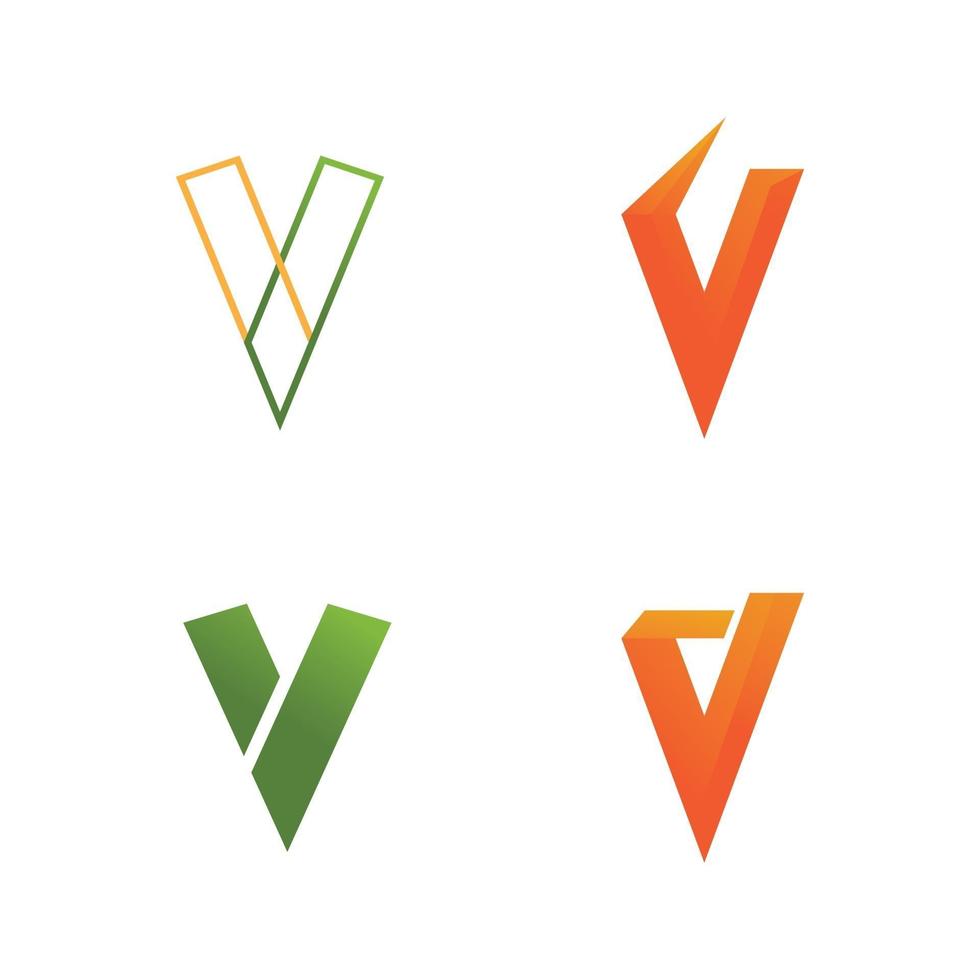 V letras plantilla de logotipo y símbolos de la empresa vector