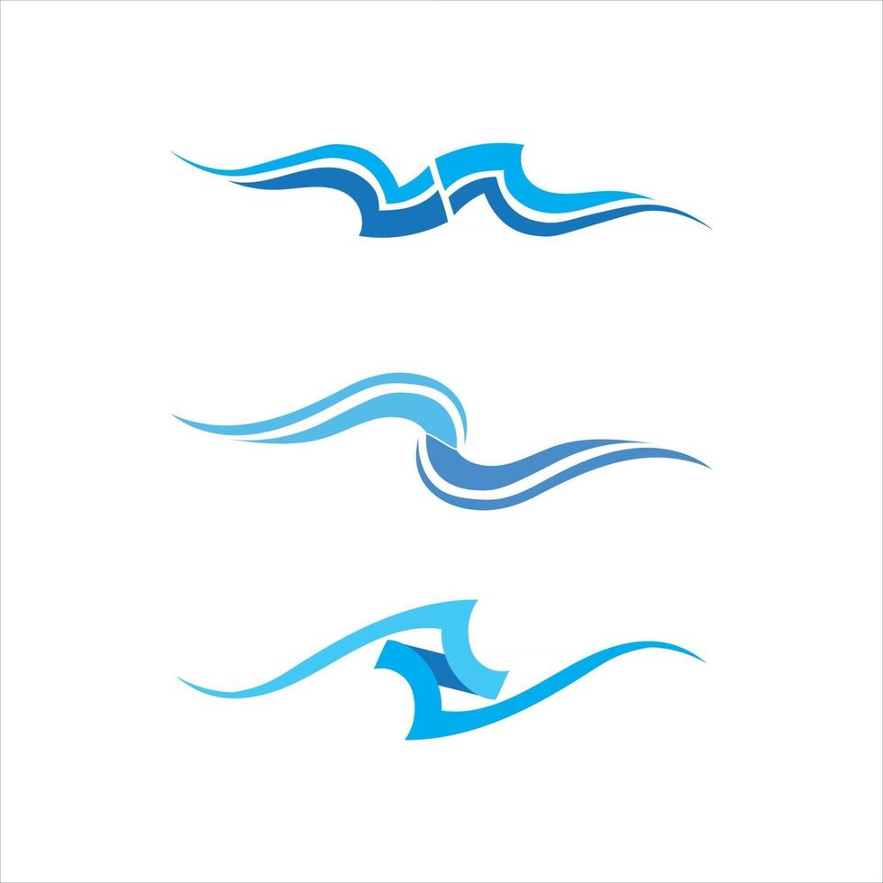 vector de plantilla de logotipo de gota de agua icono de onda y agua vector diseño de logotipo abstracto gota de agua y azul