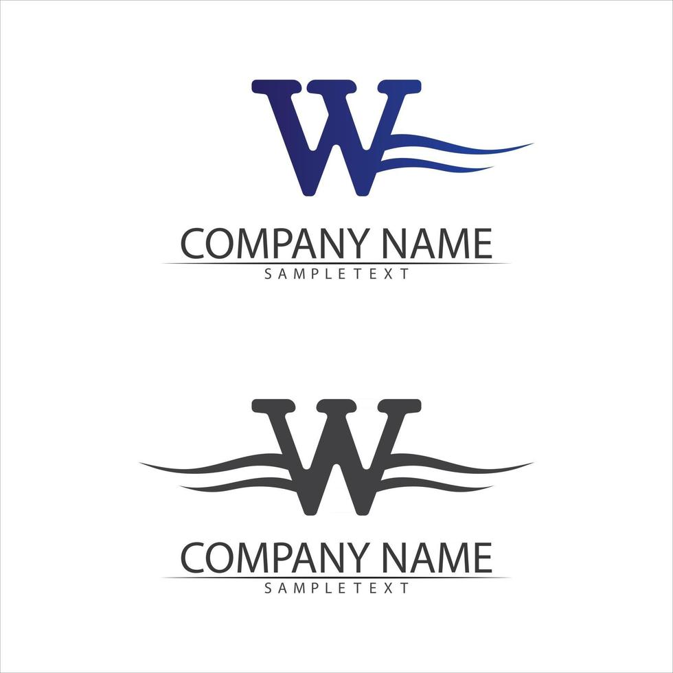 W Letter Logo Template logo font W vector