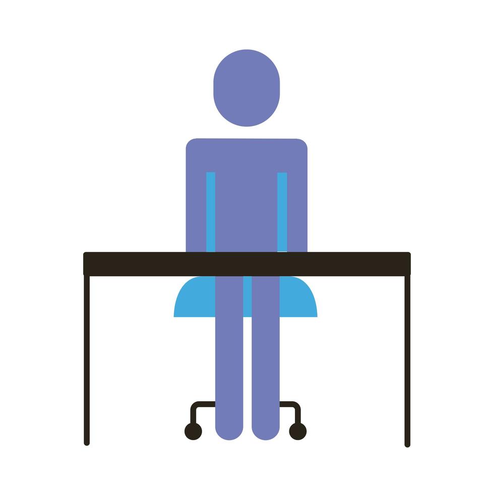 figura de hombre de negocios en el icono de estilo plano de escritorio vector