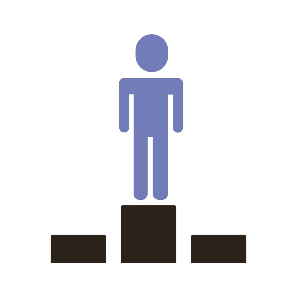 businessman figure in podium flat style icon vector
