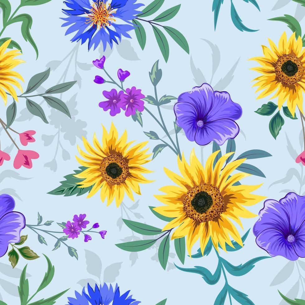 Seamless pattern with botanical floral design illustration vector