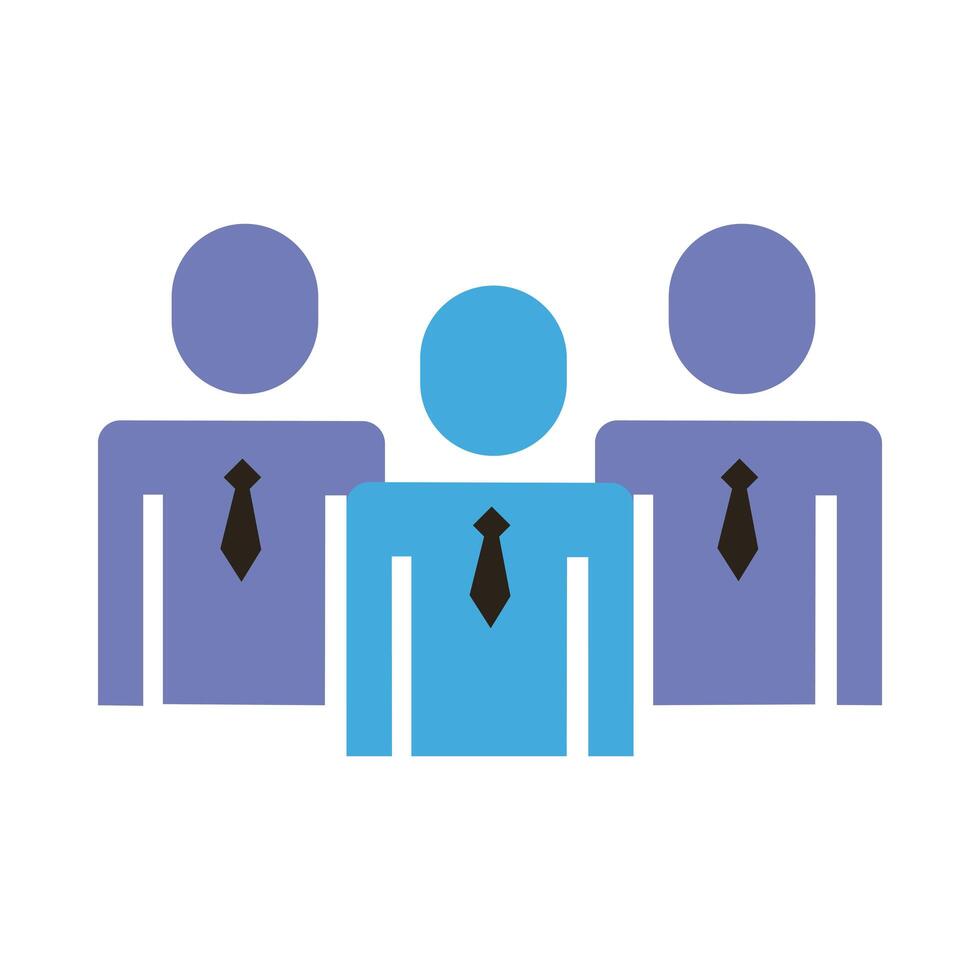 businessmen teamwork figures flat style icon vector