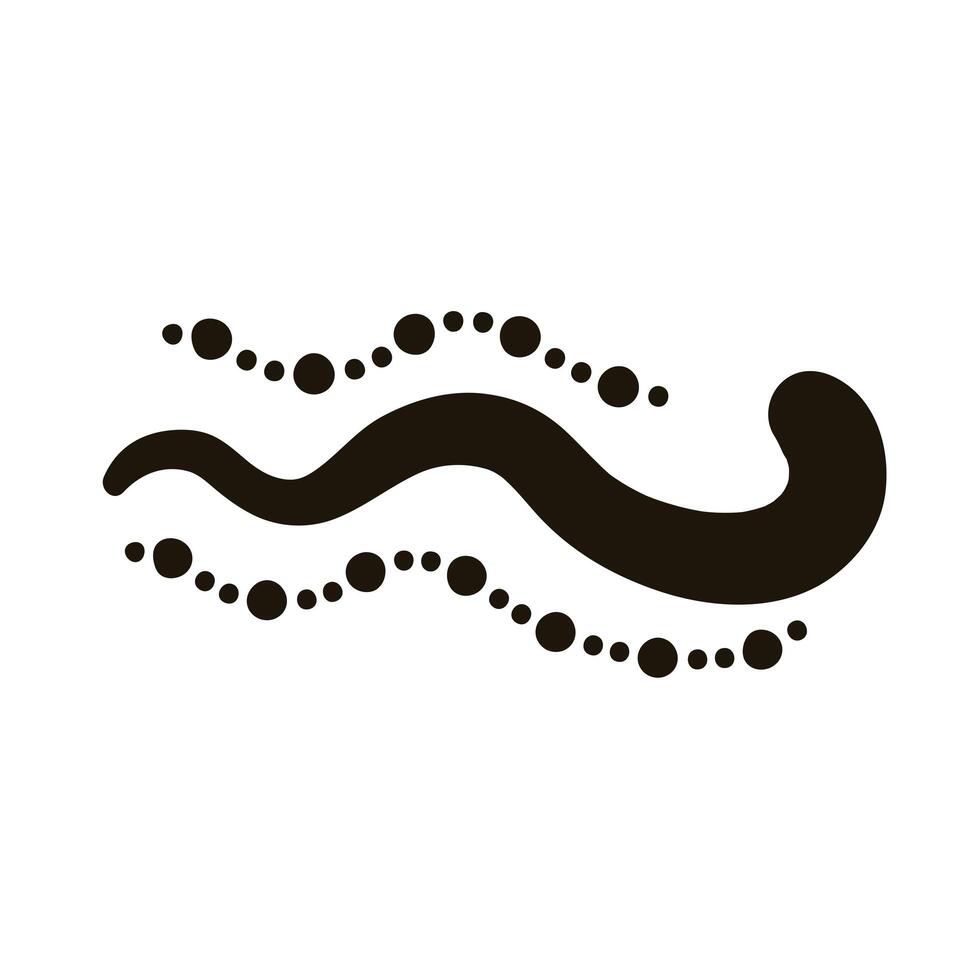 waves and points creative design with brush stroke silhouette style vector