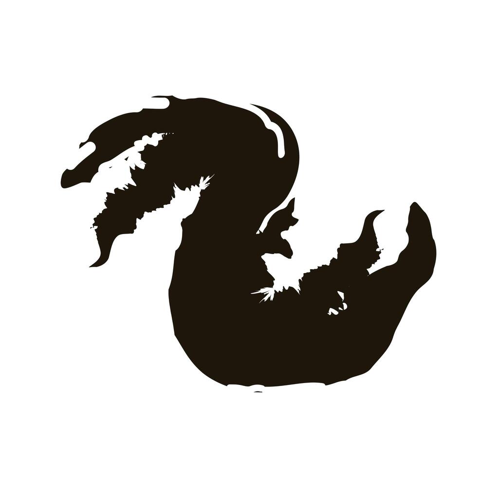 waves creative design with brush stroke silhouette style vector