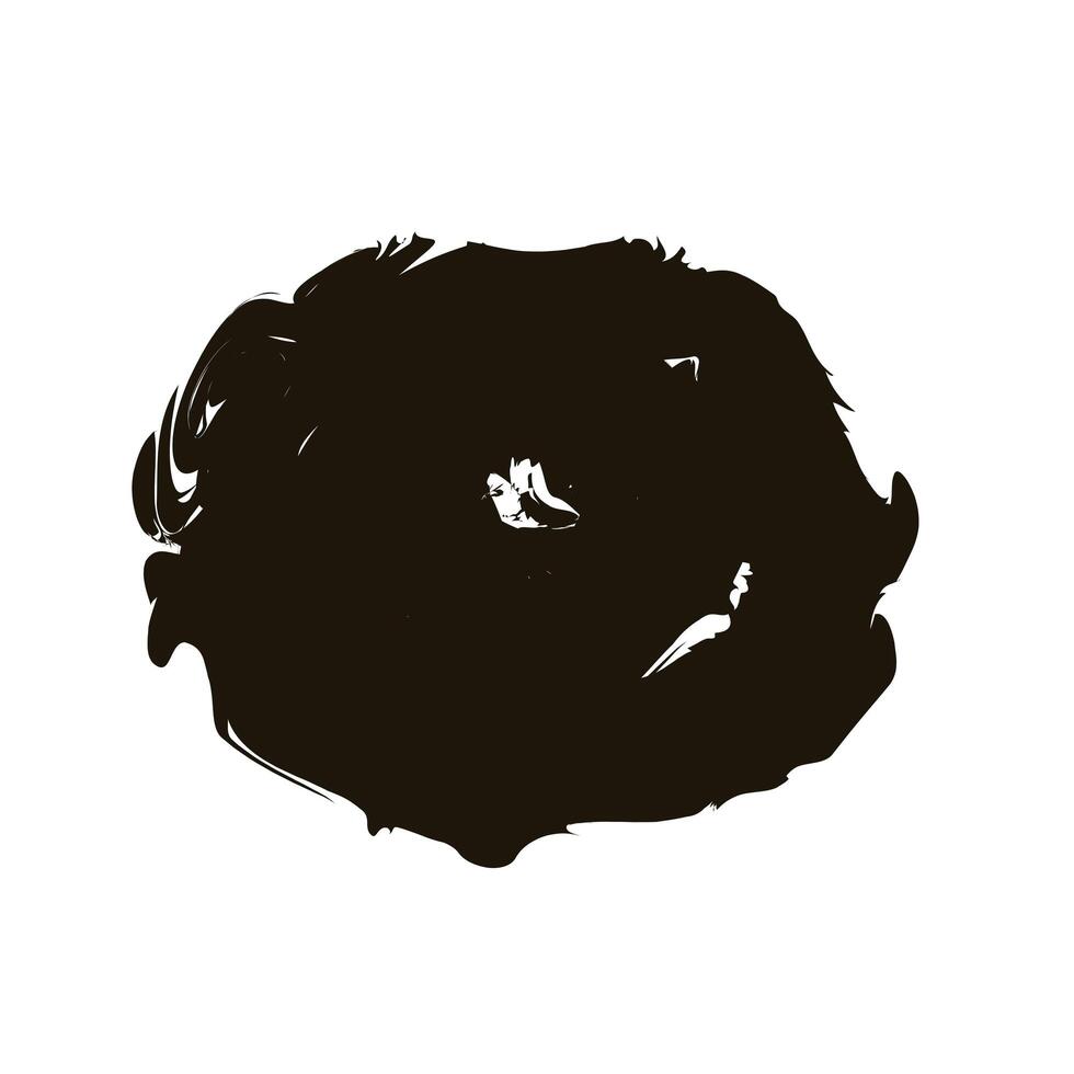 circular stain creative design with brush stroke silhouette style vector
