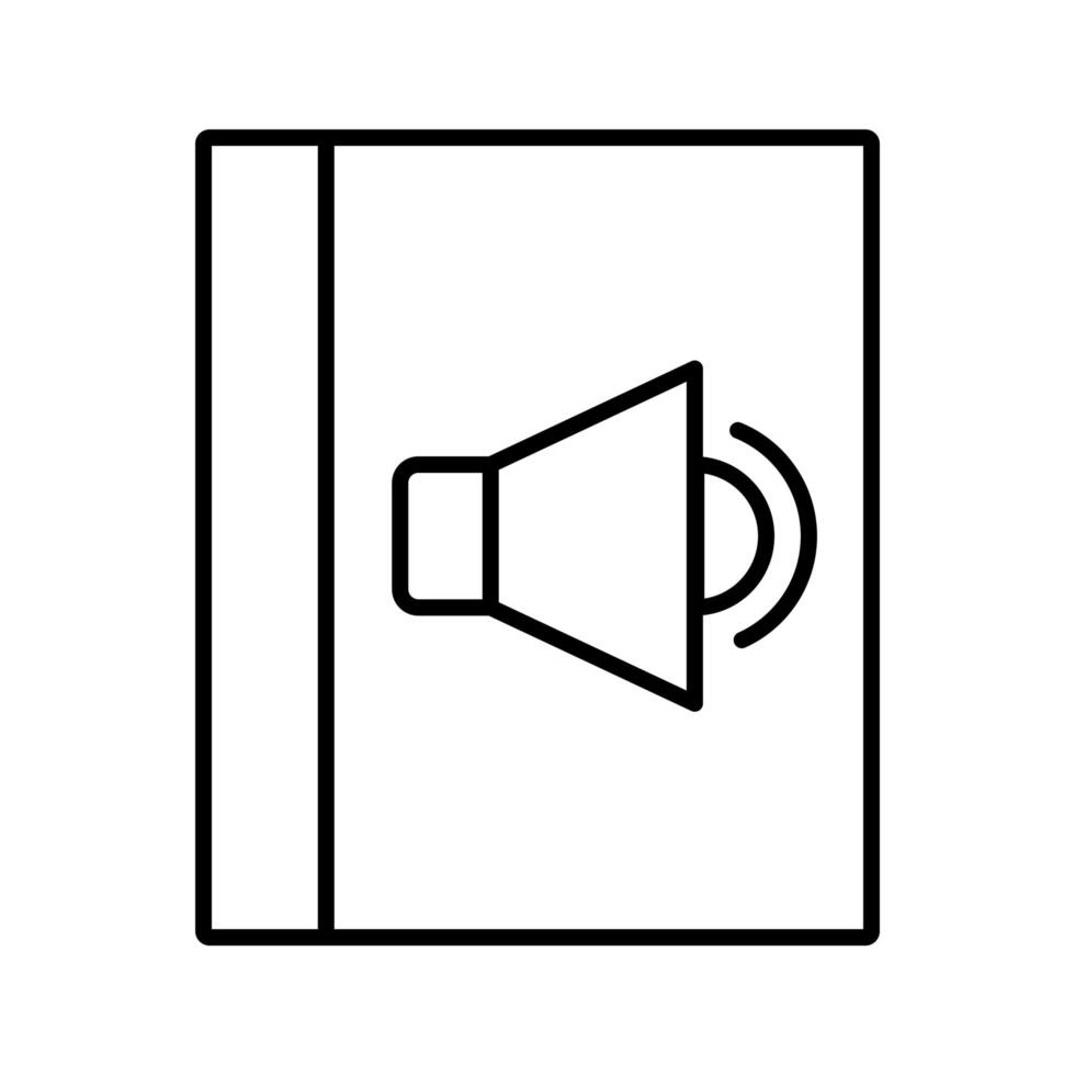 electronic book with speaker education online line style icon vector
