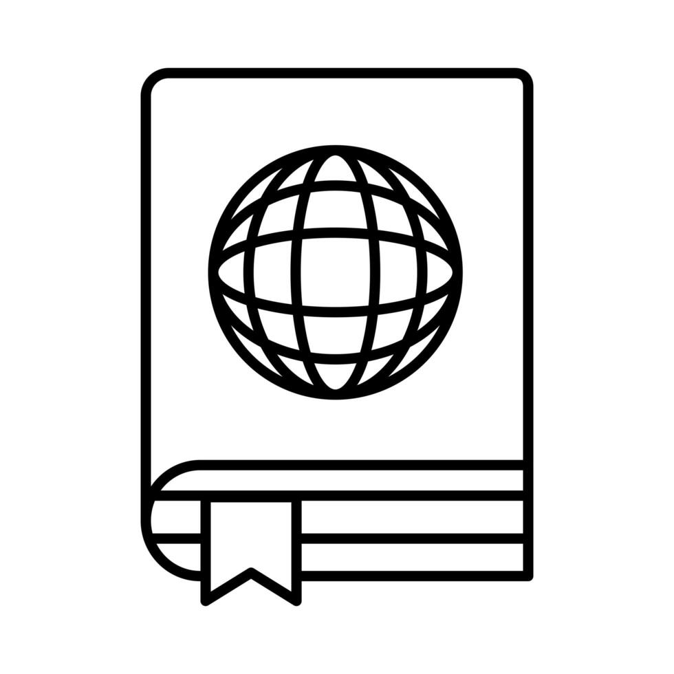 sphere browser in ebook line style icon vector