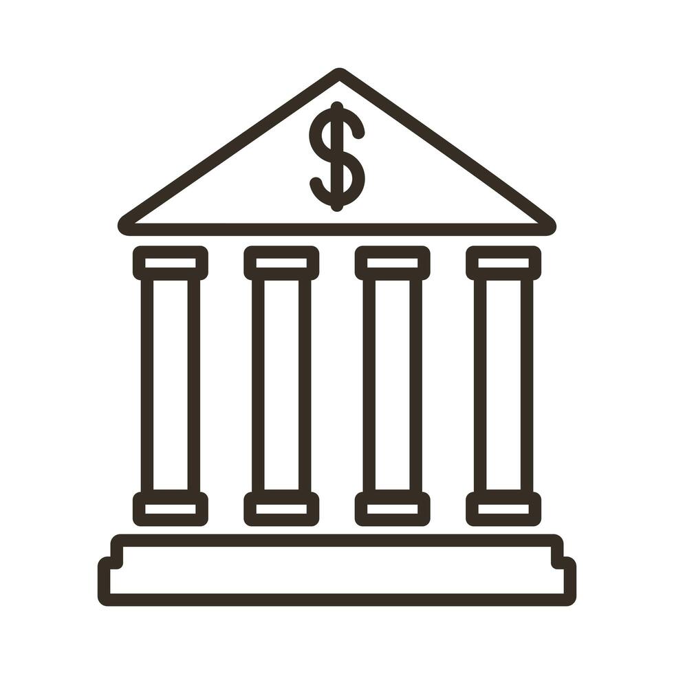 bank building line style icon vector